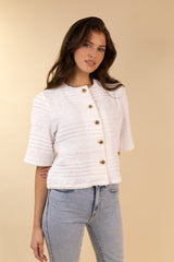 Rosie White Textured Cardigan