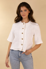 Rosie White Textured Cardigan