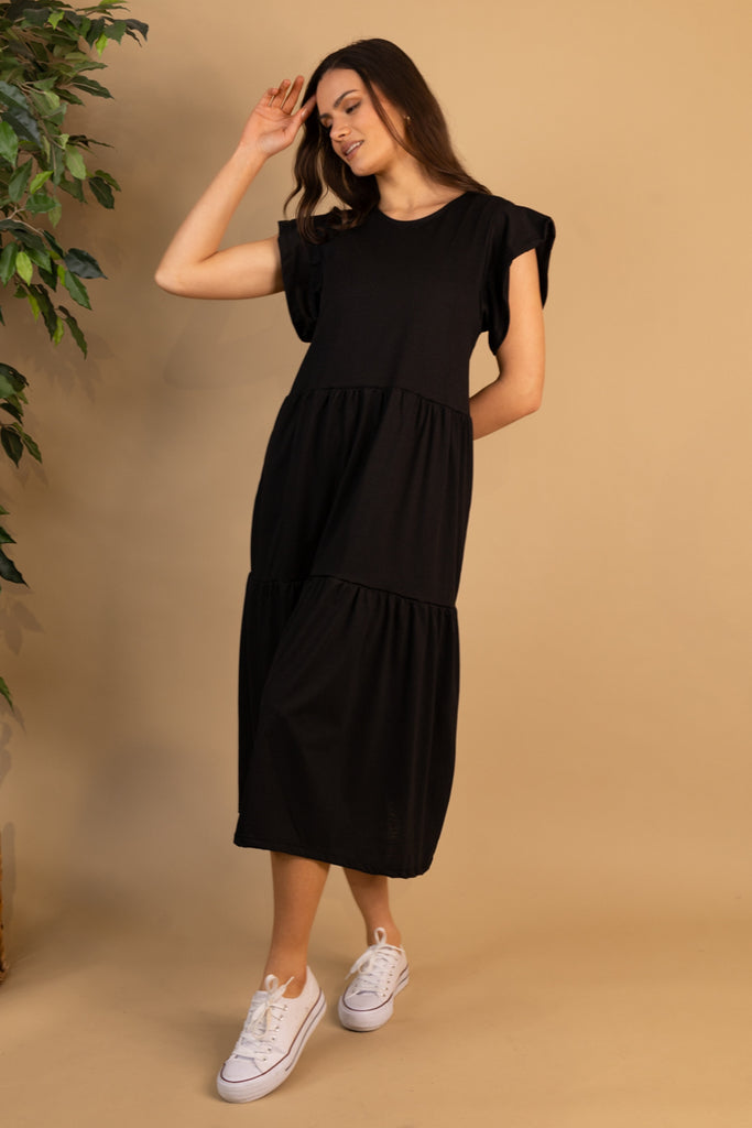 Summer Black Midi Dress