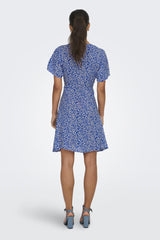 Evida Blue Floral Print Mini Dress