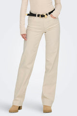 Blush Ecru Mid Waist Straight Leg Jeans