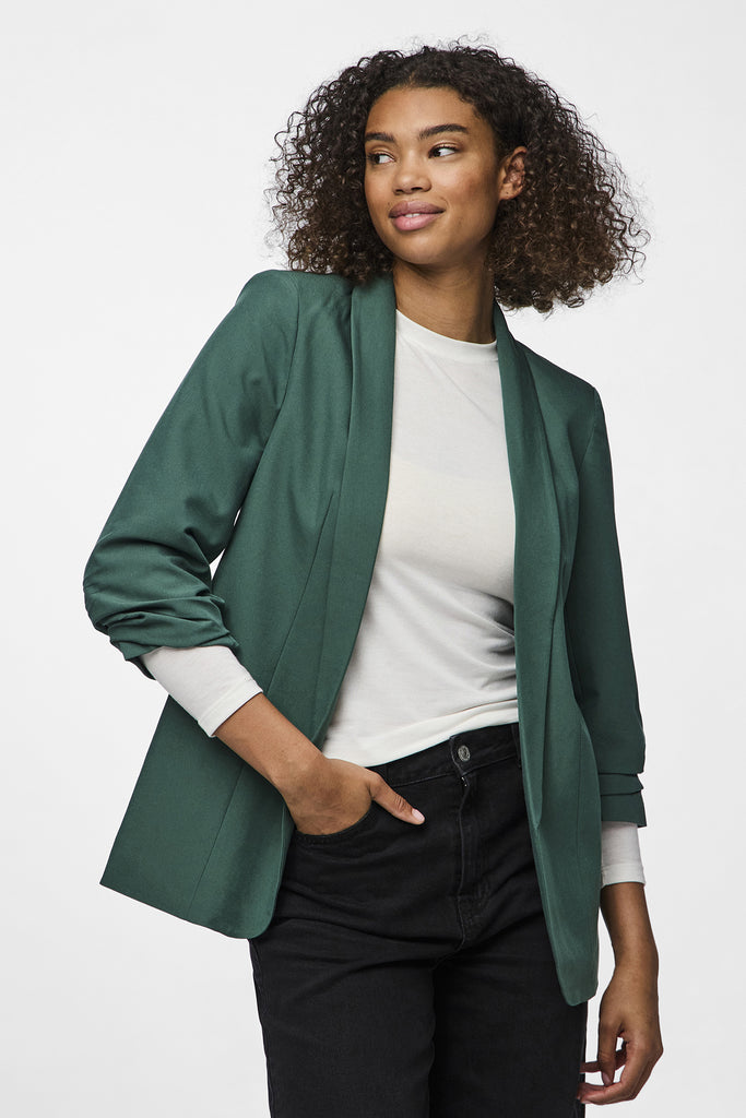 Boss Trekking Green Ruched Sleeve Blazer