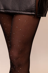 Cranja Black Clear Stone Tights