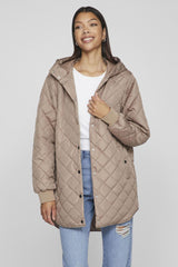Tate Taupe Quilted Hooded Jacket