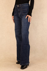 Toxik High Waisted Flared Blue Denim Jeans
