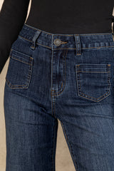 Toxik High Waisted Flared Blue Denim Jeans