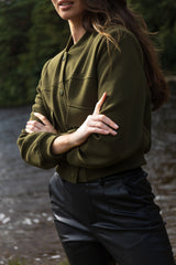 Sienna Cropped Khaki Bomber Jacket