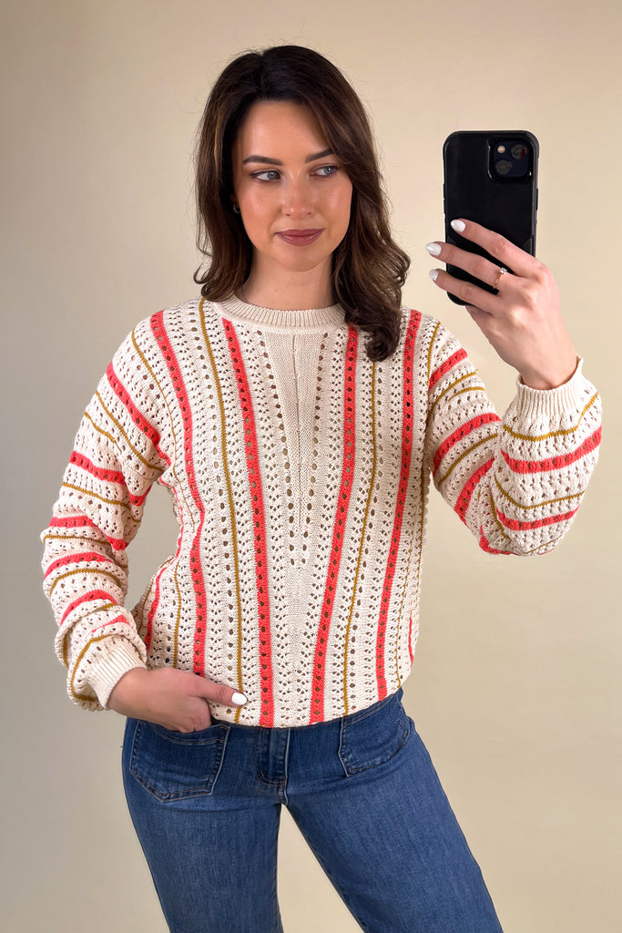 Marian Stripe Beige & Tan Knit