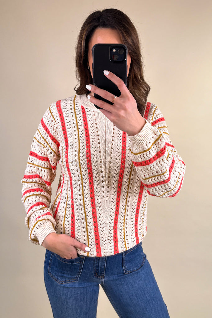 Marian Stripe Beige & Tan Knit