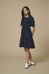 Carla Navy Anglaise Mini Dress