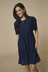 Carla Navy Anglaise Mini Dress