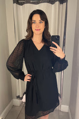 Edee Black V-Neck Dress