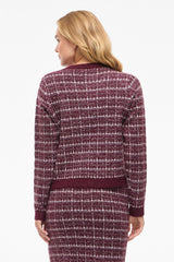 Audrey Fig Knit Check Cardigan