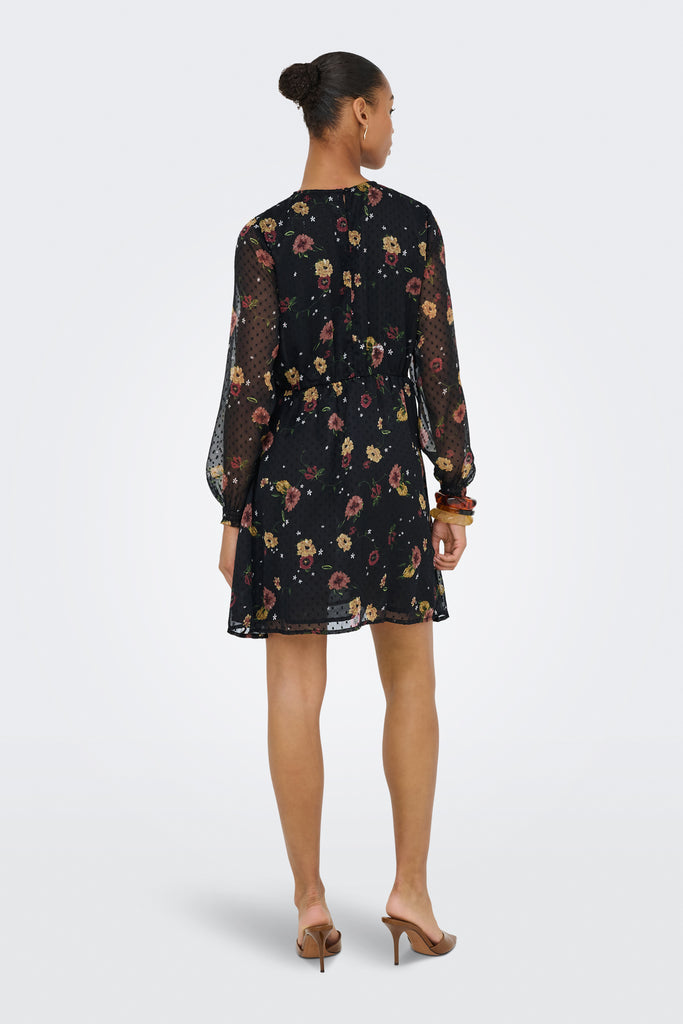 Eliza Black Floral Mini Dress