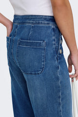 Madison High Waisted Medium Blue Button Jeans