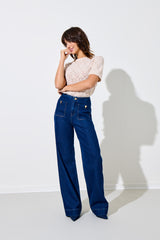 Madeline High Waisted Dark Blue Jeans