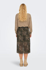 Elsa Pleat Leopard Print Mesh Skirt