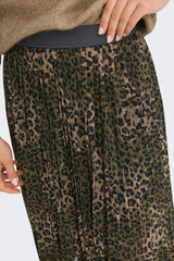 Elsa Pleat Leopard Print Mesh Skirt