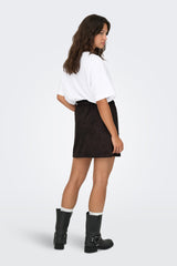 Diane Brown Faux Suede Belted Skirt
