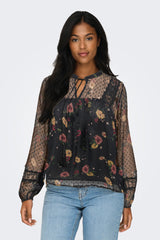 Tessa Black Floral Top