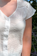 Josie Cap Sleeve White Top