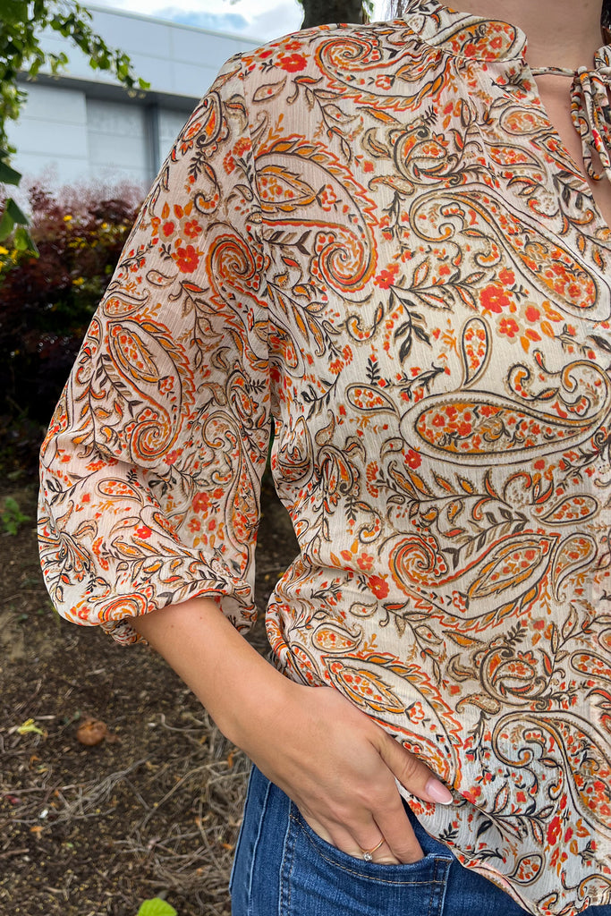 Paisley Print Tie Top