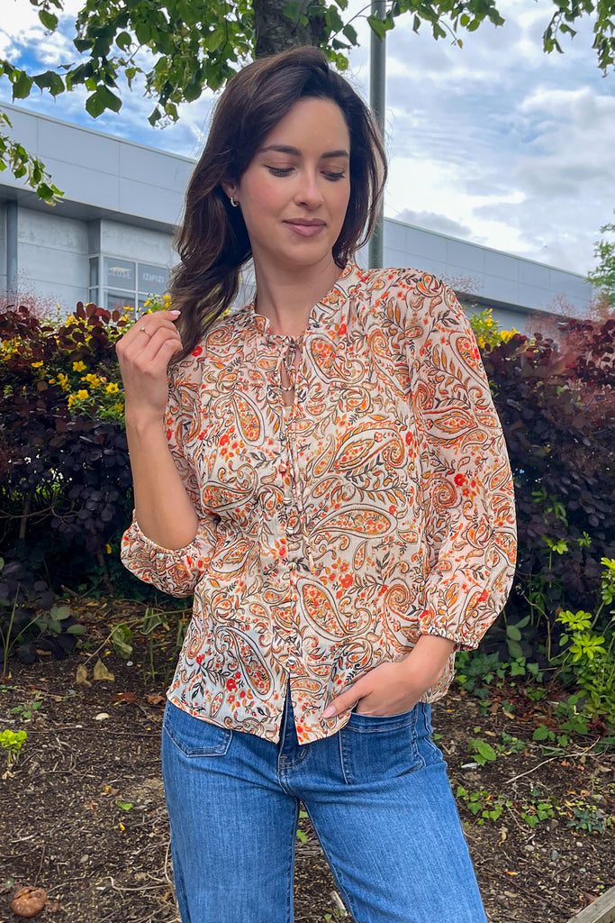 Paisley Print Tie Top