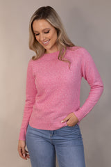Fuchia Pink Doffy O-Neck Knit