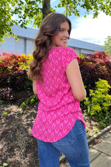 Nova Pink Geo Print Top