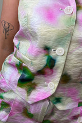 Liana Floral Print Sheen Waistcoat