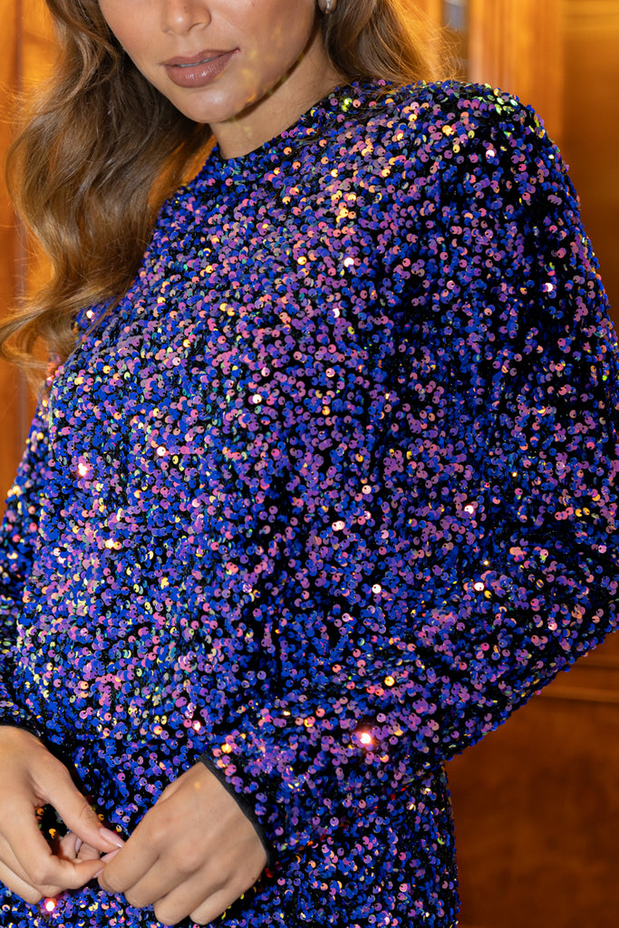 Jayda Purple Sequin Velvet Top