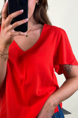 Easy Joy Fiery Red Blouse