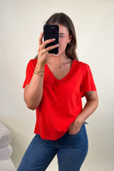 Easy Joy Fiery Red Blouse