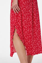 Flora High Waisted Lollipop Red Midi Skirt