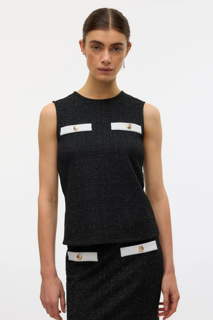 Tiffany Black Contrast Top