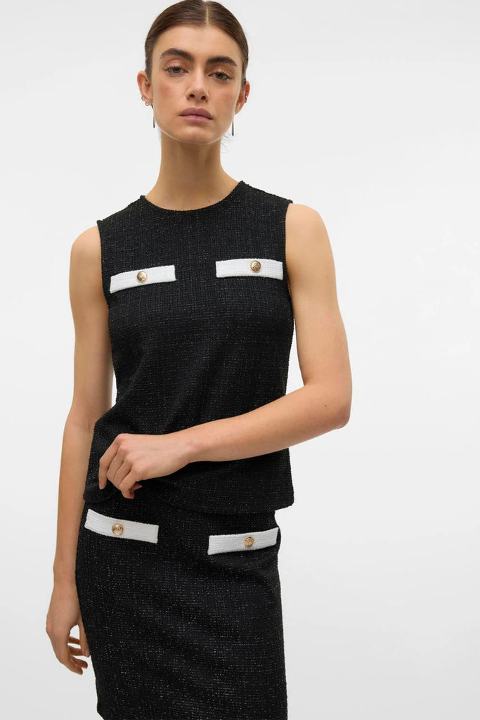 Tiffany Black Contrast Top