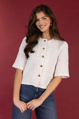 Rosie White Textured Cardigan