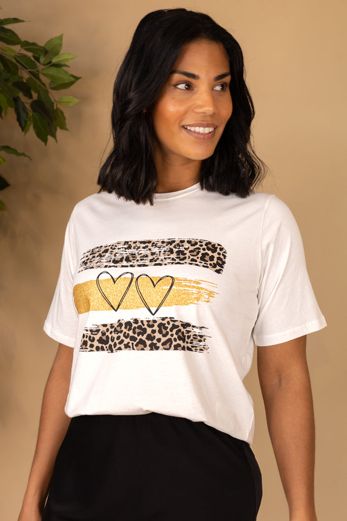 Anemone Heart Leopard Graphic Top