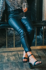 Glitter Black Sevens Slim Pants