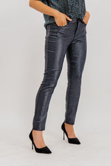 Glitter Black Sevens Slim Pants