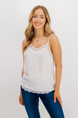 Cava White Lace Singlet