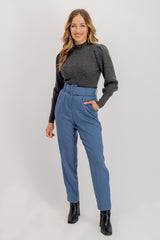 Julie Blue High Waited Belted Trousers