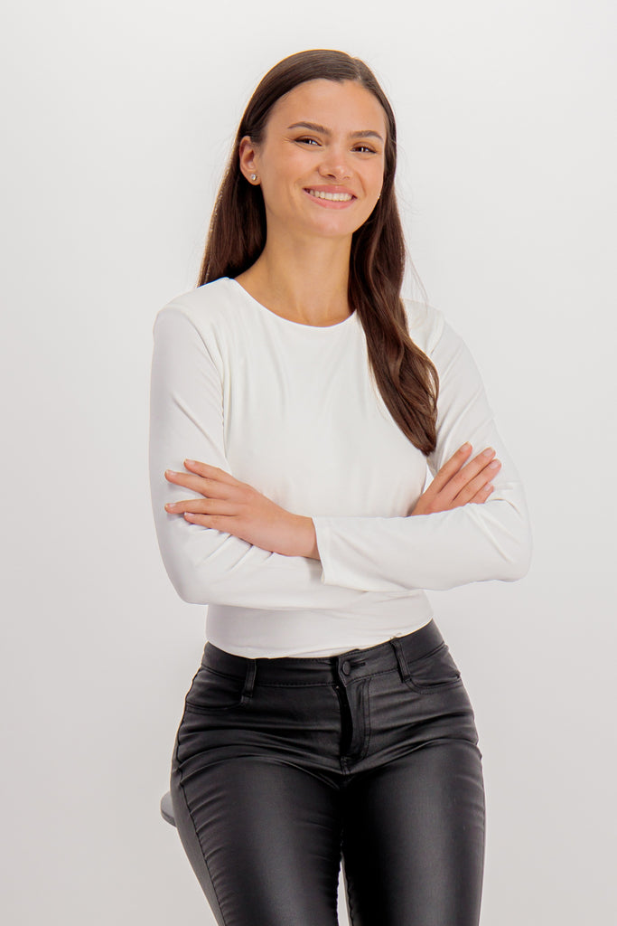 Emily & Me Ronnie White Long Sleeve Body Suit
