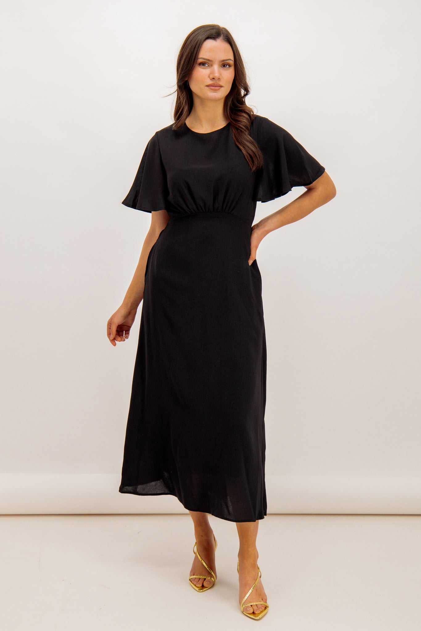 Midi maxi 2025 dress with sleeves