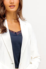 Carmen White Loose Fit Blazer