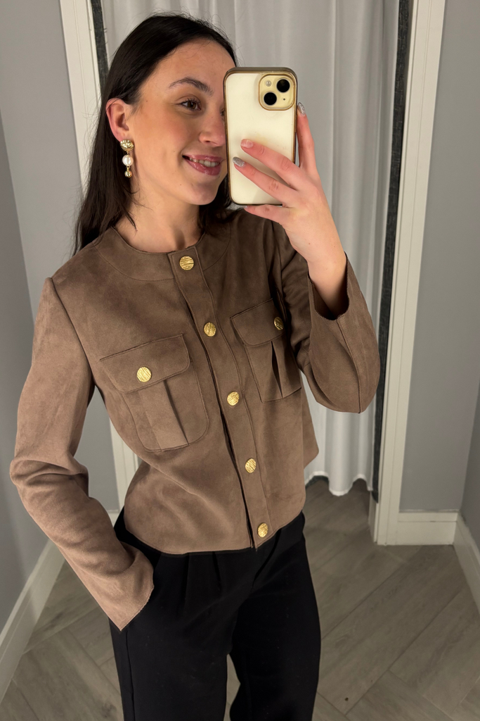 Aurora Brown Suede Jacket