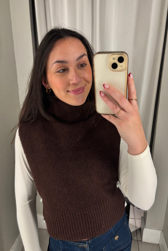 Lyla Brown HIgh Neck Knit