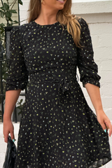 Becca Black Floral Short Dress