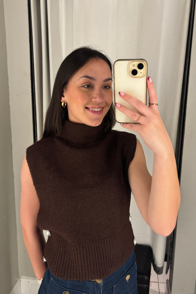 Lyla Brown HIgh Neck Knit
