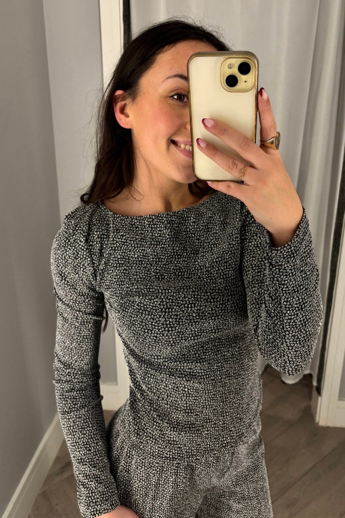 Jina Silver Lurex Top